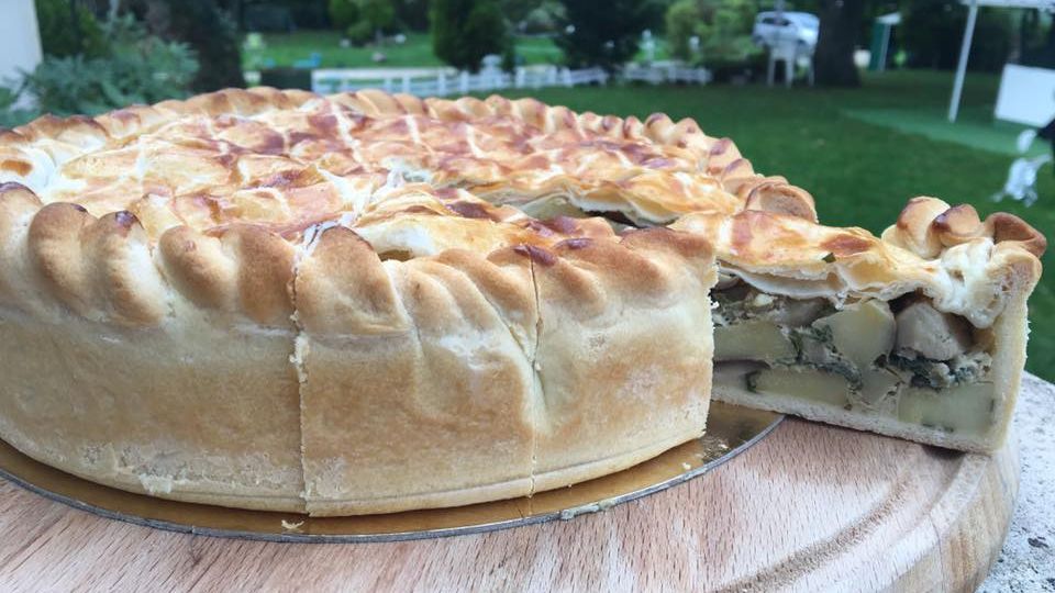 Tourte aux cèpes de rambouillet et pommes de terre au restaurant L&eacut…
